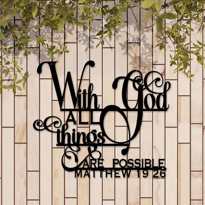 Christianartworkshop Matthew 19:26 With God Metal Wall Decor: Bold Faith for Your Walls - image 3