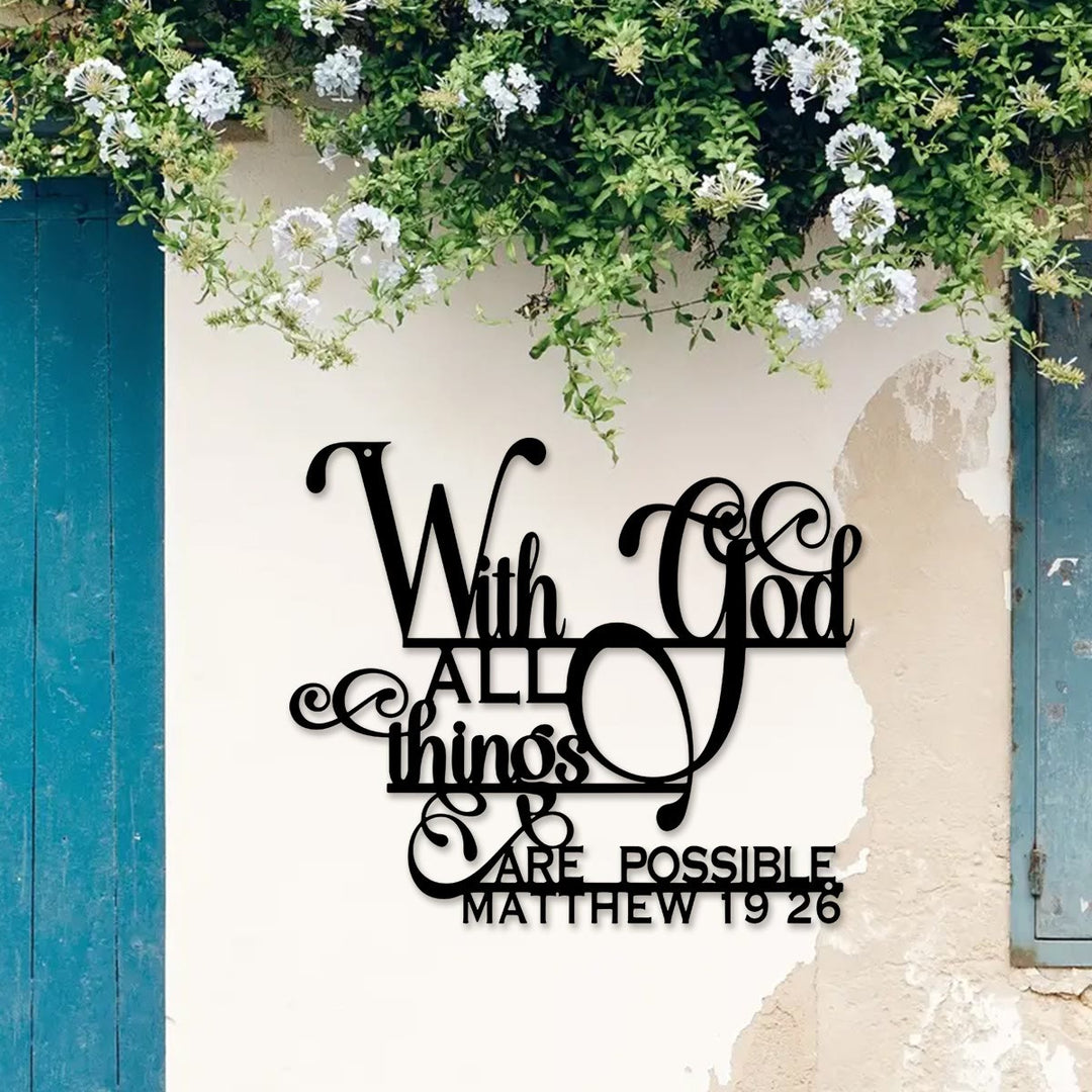 Christianartworkshop Matthew 19:26 With God Metal Wall Decor: Bold Faith for Your Walls - image 4