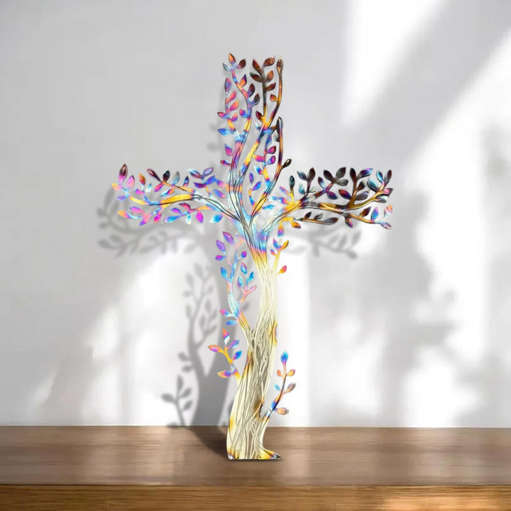 Christianartworkshop 4-Style Flourishing Cross Metal Wall Art: Growth & Grace in Every Branch - A - 19.69''*17.78''/50*35cm - image 0