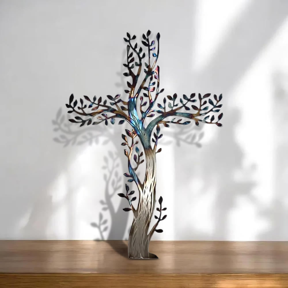 Christianartworkshop 4-Style Flourishing Cross Metal Wall Art: Growth & Grace in Every Branch - B - 19.69''*17.78''/50*35cm - image 4