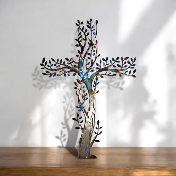 Christianartworkshop 4-Style Flourishing Cross Metal Wall Art: Growth & Grace in Every Branch - B - 19.69''*17.78''/50*35cm - image 4
