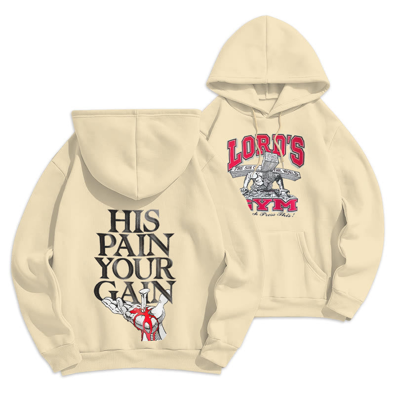 Christianartworkshop LORD’S GYM Redemption Fleece Lined Polyester Hoodie - Beige - 2XL - image 3