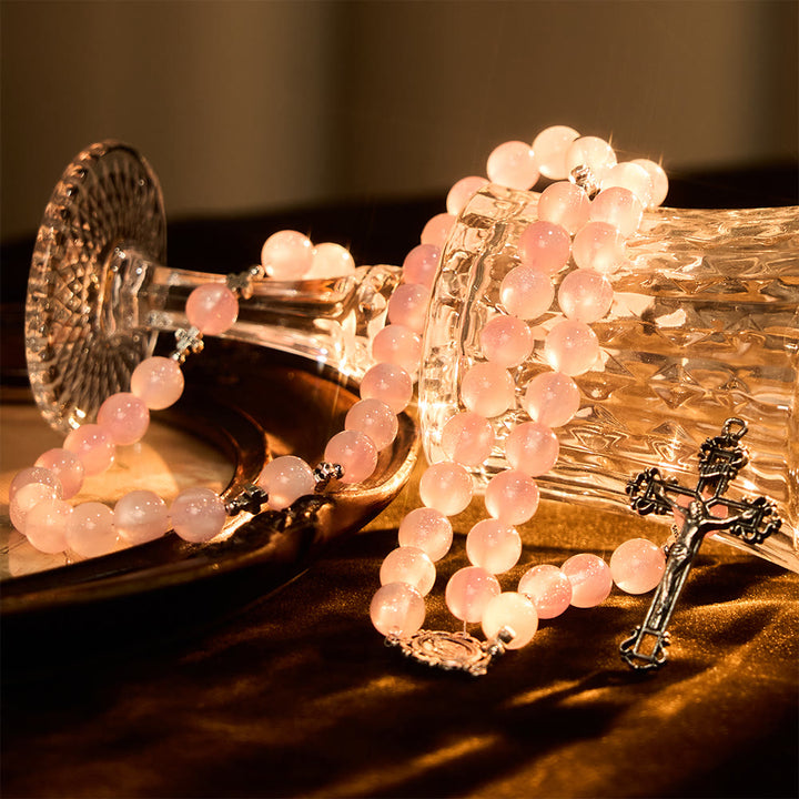 Christianartworkshop Divine Reflection Color-Shifting Rosary: Bloom from Soft Pink to Passionate Magenta in Sunlight - image 10