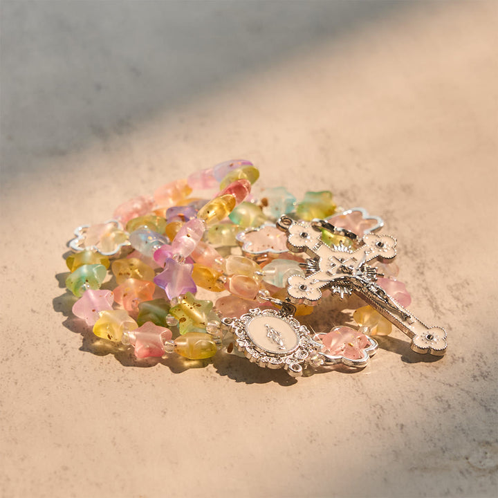 Christianartworkshop Gradient Shimmering Star Rosary with Our Lady & Crucifix: Vibrant Faith for Daily Devotion - image 6