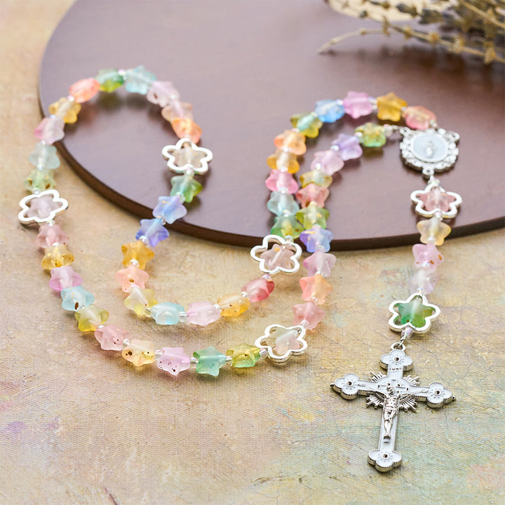 Christianartworkshop Gradient Shimmering Star Rosary with Our Lady & Crucifix: Vibrant Faith for Daily Devotion - image 4