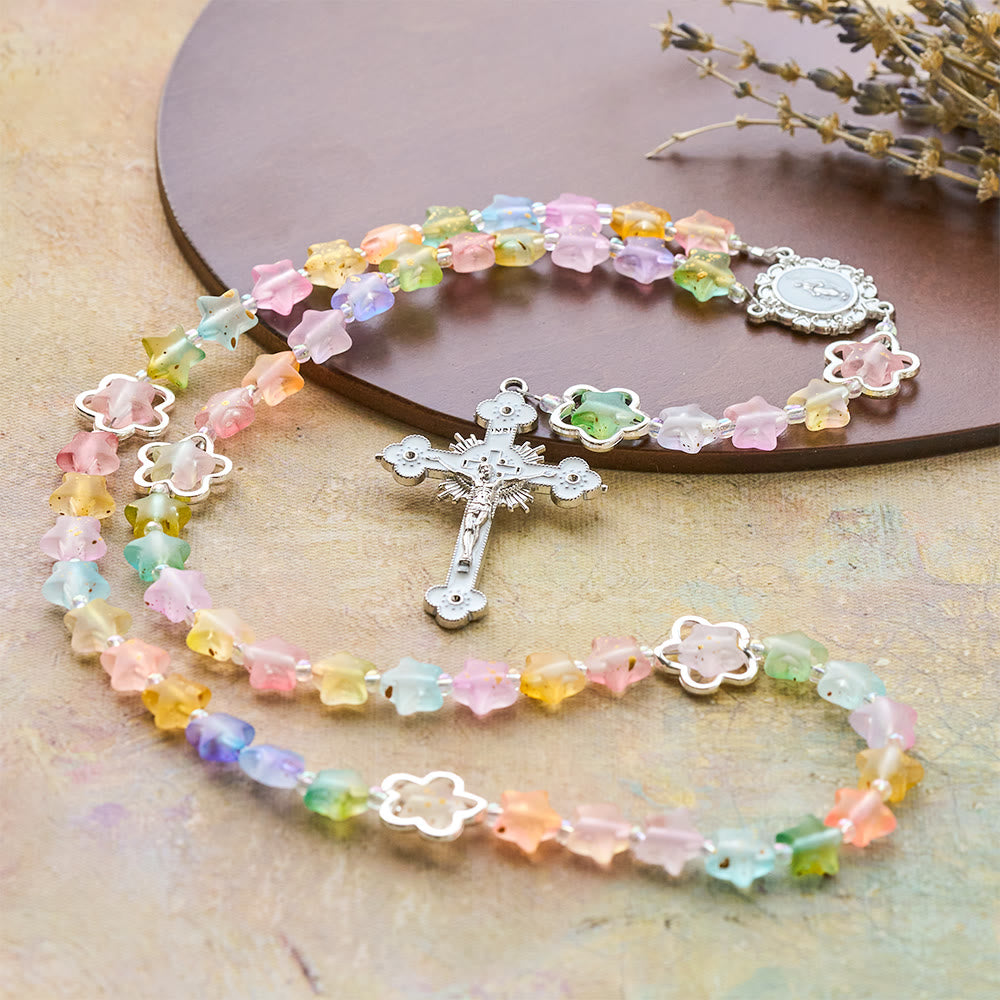 Christianartworkshop Gradient Shimmering Star Rosary with Our Lady & Crucifix: Vibrant Faith for Daily Devotion - image 3