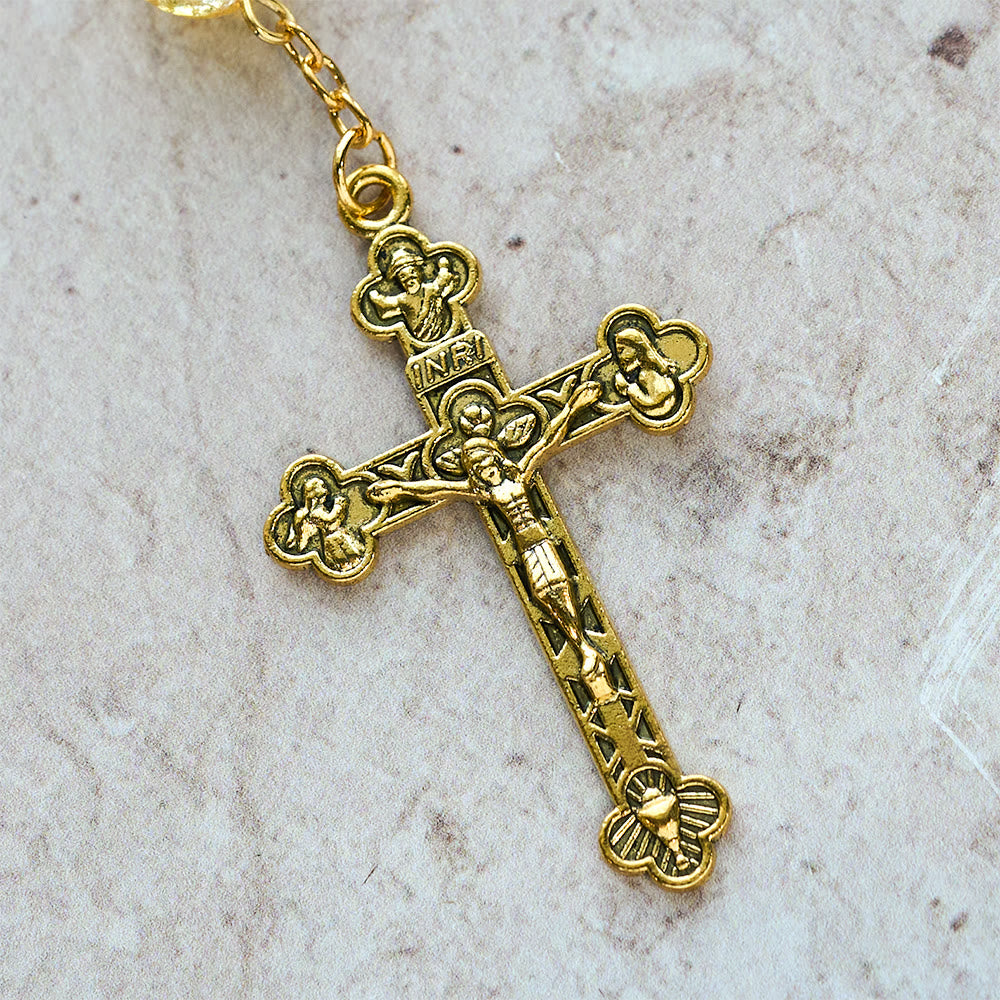 Christianartworkshop Shimmering Glass Bead Pocket Rosary: Elegant Devotion for Daily Carry - image 7