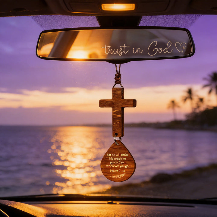 Christianartworkshop Cross & Verse Car Pendant: Quiet Peace for Every Journey - Great - image 2
