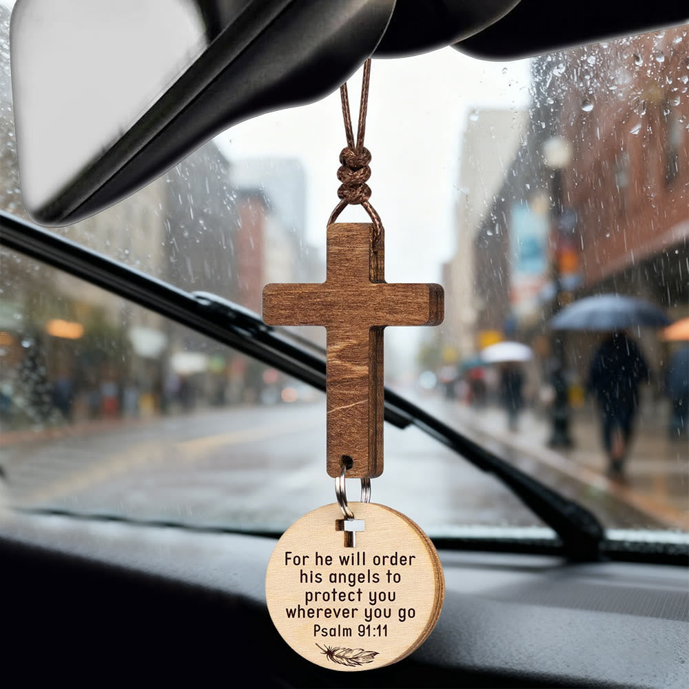 Christianartworkshop 3-Style Wooden Car Pendant with Gift Card: Devotion Wrapped in Natural Style - image 2