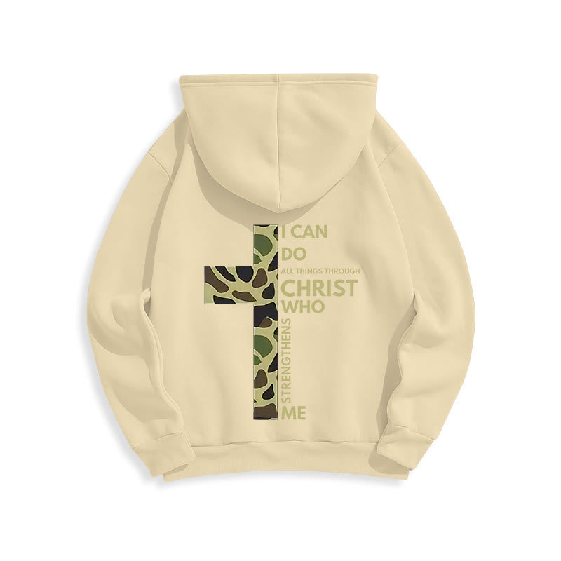Christianartworkshop  Philippians 4:13 with Camouflage Cross Fleece Lined Polyester Hoodie - image 8