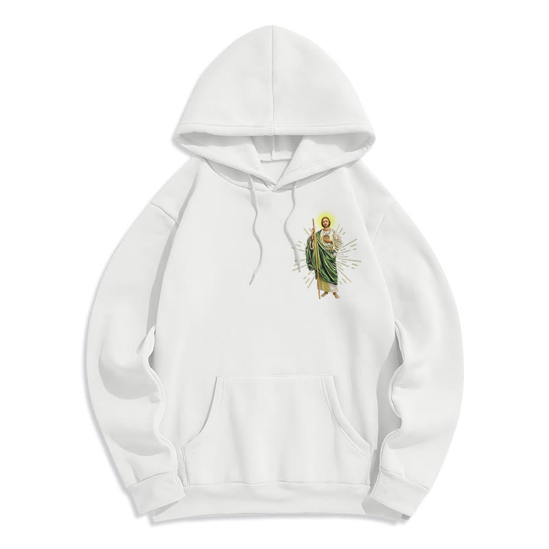 Christianartworkshop St. Jude Always by My Side Fleece Lined Polyester Hoodie - image 4