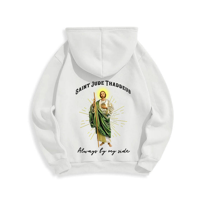 Christianartworkshop St. Jude Always by My Side Fleece Lined Polyester Hoodie - image 5