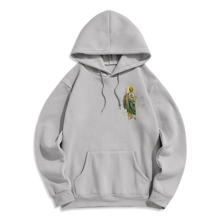 Christianartworkshop St. Jude Always by My Side Fleece Lined Polyester Hoodie - image 7