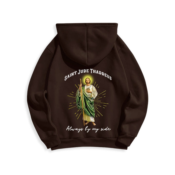 Christianartworkshop St. Jude Always by My Side Fleece Lined Polyester Hoodie - image 23