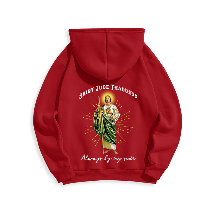 Christianartworkshop St. Jude Always by My Side Fleece Lined Polyester Hoodie - image 11