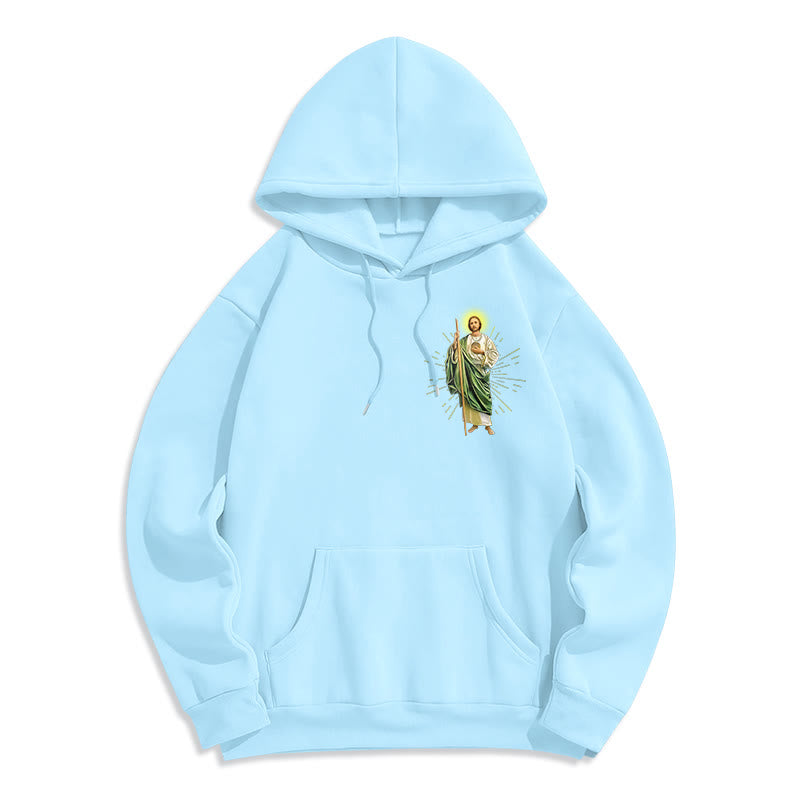 Christianartworkshop St. Jude Always by My Side Fleece Lined Polyester Hoodie - image 13