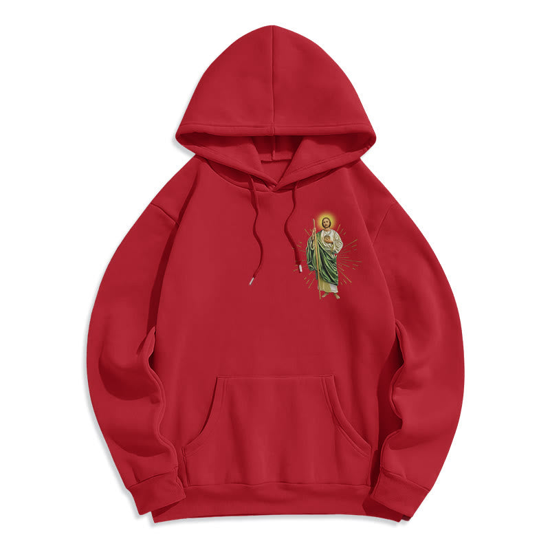 Christianartworkshop St. Jude Always by My Side Fleece Lined Polyester Hoodie - image 10