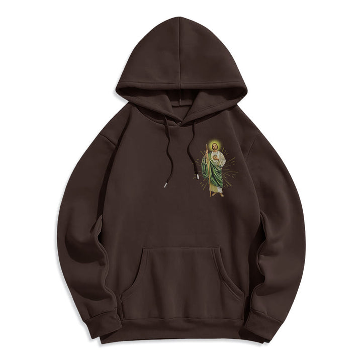 Christianartworkshop St. Jude Always by My Side Fleece Lined Polyester Hoodie - image 22