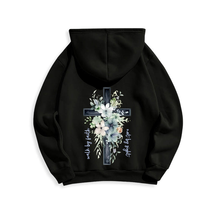 Christianartworkshop Jesus the Light Walk by Faith Fleece Lined Polyester Hoodie - image 9