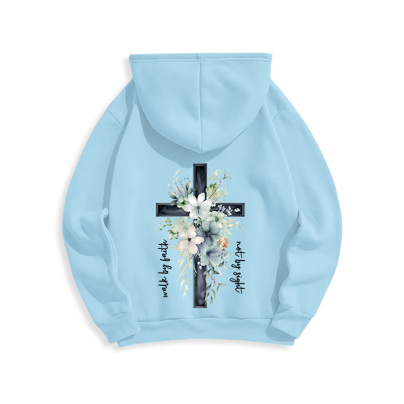 Christianartworkshop Jesus the Light Walk by Faith Fleece Lined Polyester Hoodie - image 21
