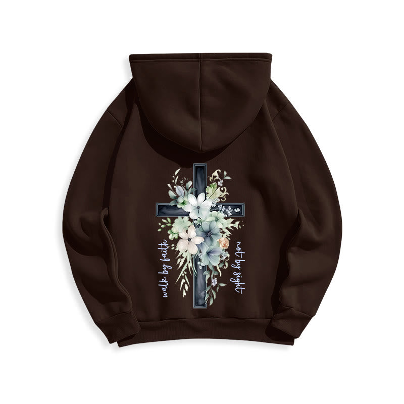 Christianartworkshop Jesus the Light Walk by Faith Fleece Lined Polyester Hoodie - image 6