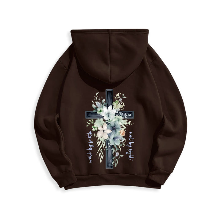 Christianartworkshop Jesus the Light Walk by Faith Fleece Lined Polyester Hoodie - image 6