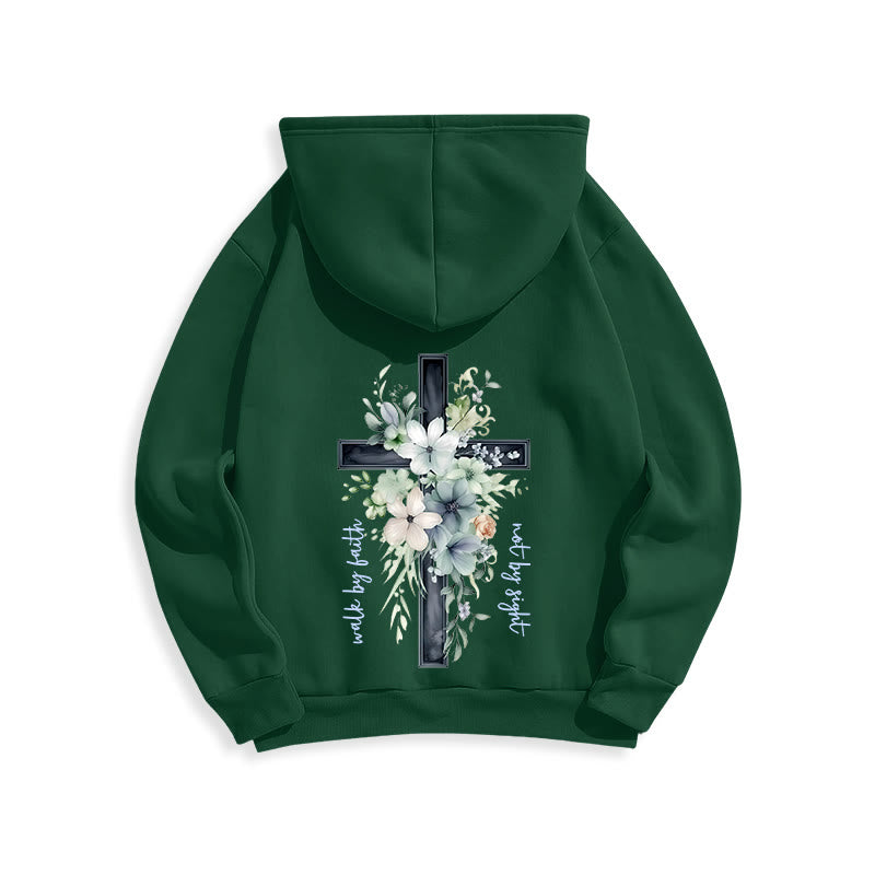 Christianartworkshop Jesus the Light Walk by Faith Fleece Lined Polyester Hoodie - image 2