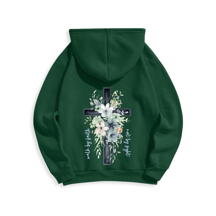Christianartworkshop Jesus the Light Walk by Faith Fleece Lined Polyester Hoodie - image 2