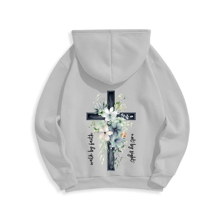 Christianartworkshop Jesus the Light Walk by Faith Fleece Lined Polyester Hoodie - image 15