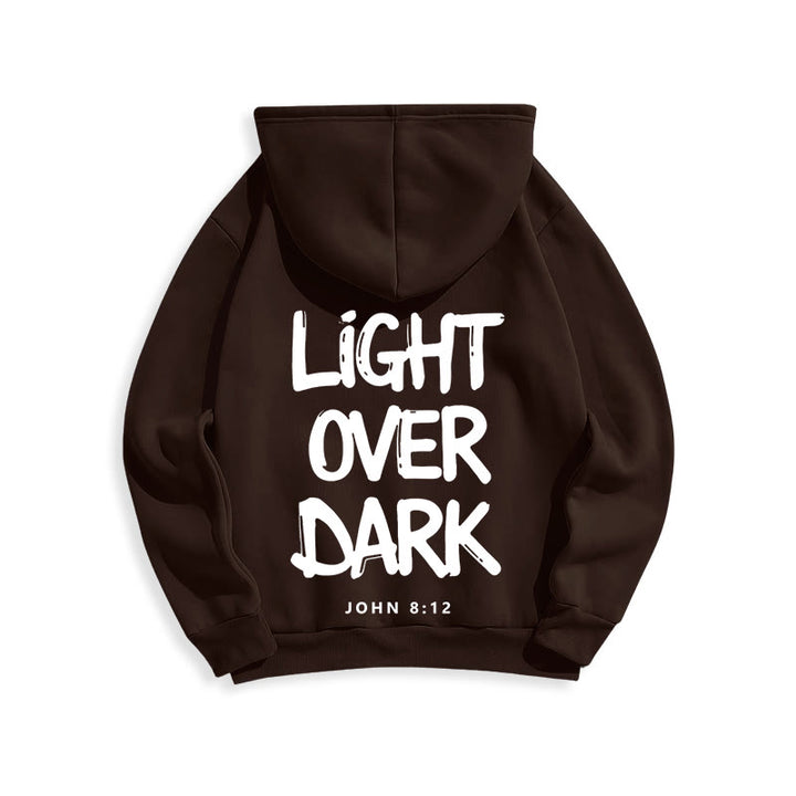 Christianartworkshop Light Over Dark John 8:12 Fleece Lined Polyester Hoodie - image 14