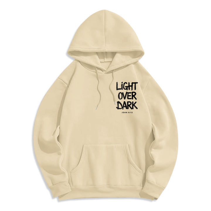 Christianartworkshop Light Over Dark John 8:12 Fleece Lined Polyester Hoodie - image 7