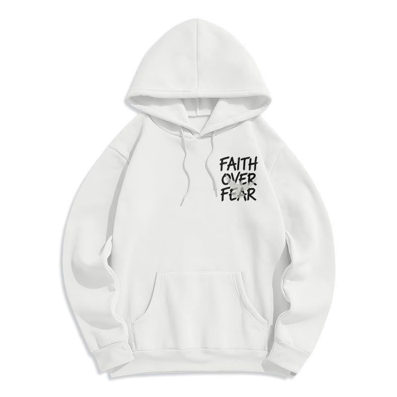 Christianartworkshop Faith Over Fear 2 Timothy 1:7 Fleece Lined Polyester Hoodie - image 10