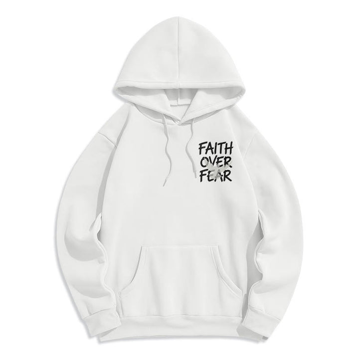 Christianartworkshop Faith Over Fear 2 Timothy 1:7 Fleece Lined Polyester Hoodie - image 10