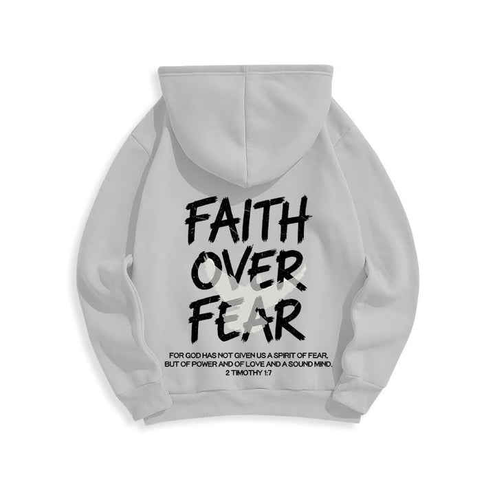 Christianartworkshop Faith Over Fear 2 Timothy 1:7 Fleece Lined Polyester Hoodie - image 14