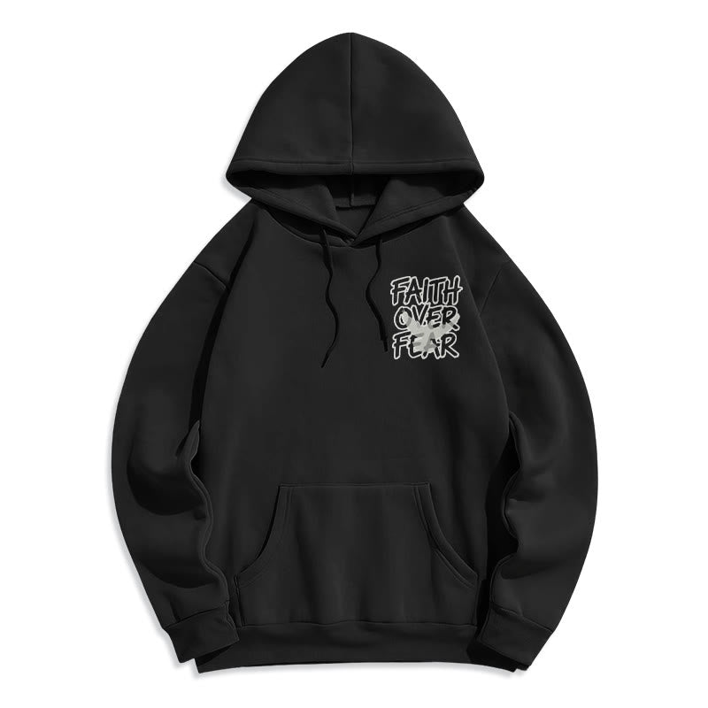 Christianartworkshop Faith Over Fear 2 Timothy 1:7 Fleece Lined Polyester Hoodie - image 7