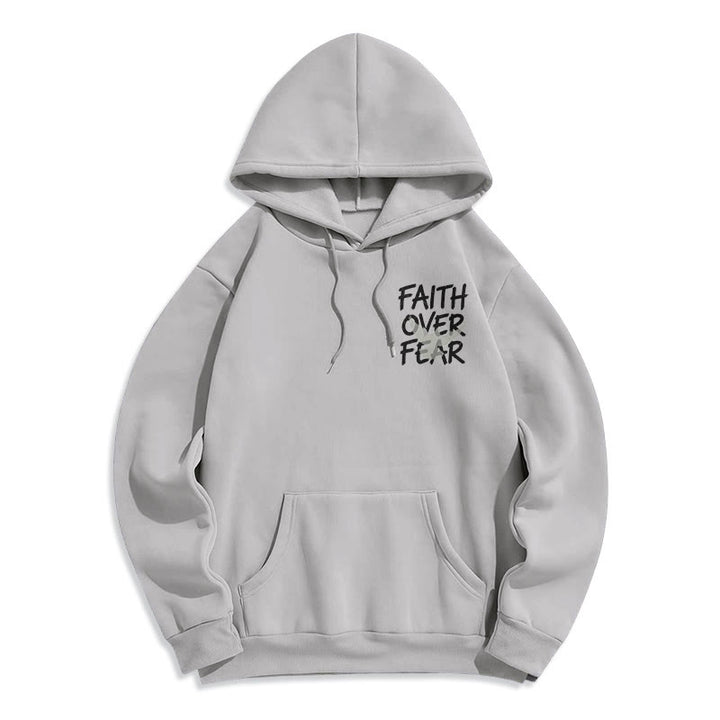 Christianartworkshop Faith Over Fear 2 Timothy 1:7 Fleece Lined Polyester Hoodie - image 13