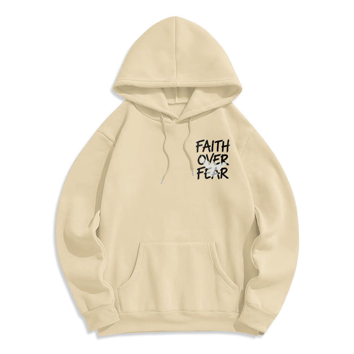 Christianartworkshop Faith Over Fear 2 Timothy 1:7 Fleece Lined Polyester Hoodie - image 22