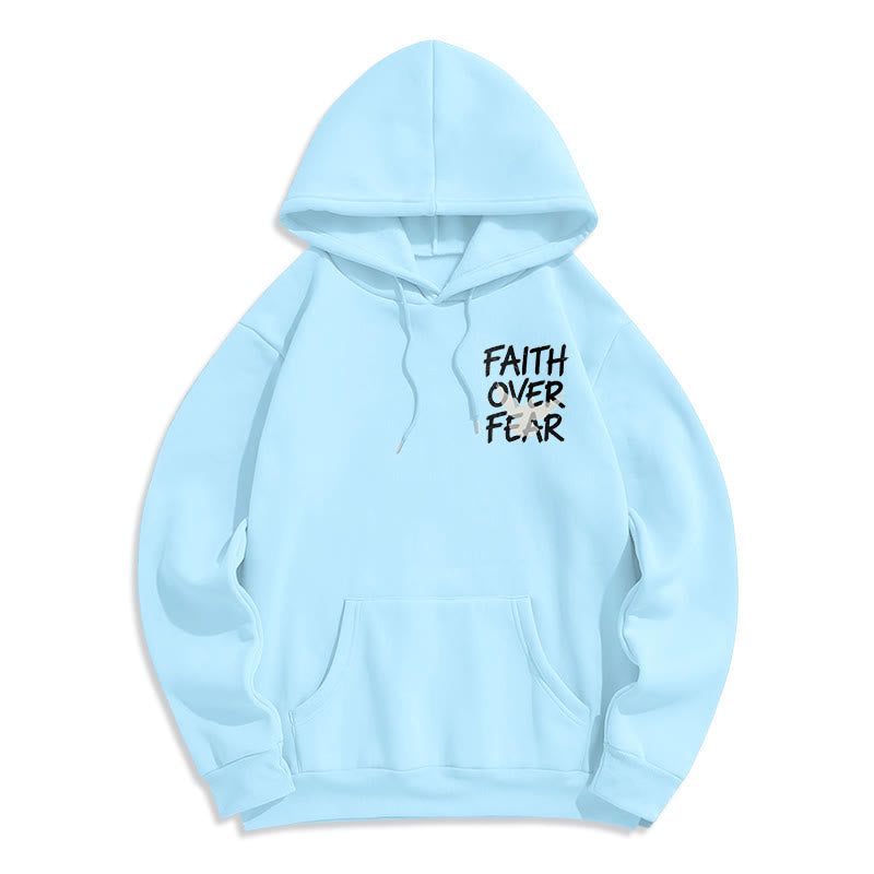 Christianartworkshop Faith Over Fear 2 Timothy 1:7 Fleece Lined Polyester Hoodie - image 19