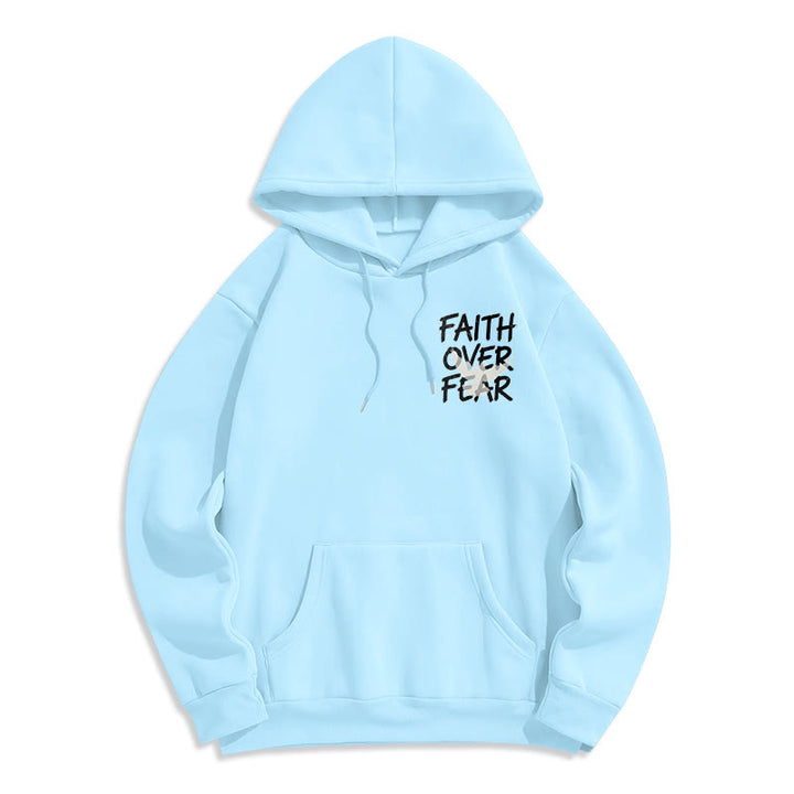 Christianartworkshop Faith Over Fear 2 Timothy 1:7 Fleece Lined Polyester Hoodie - image 19