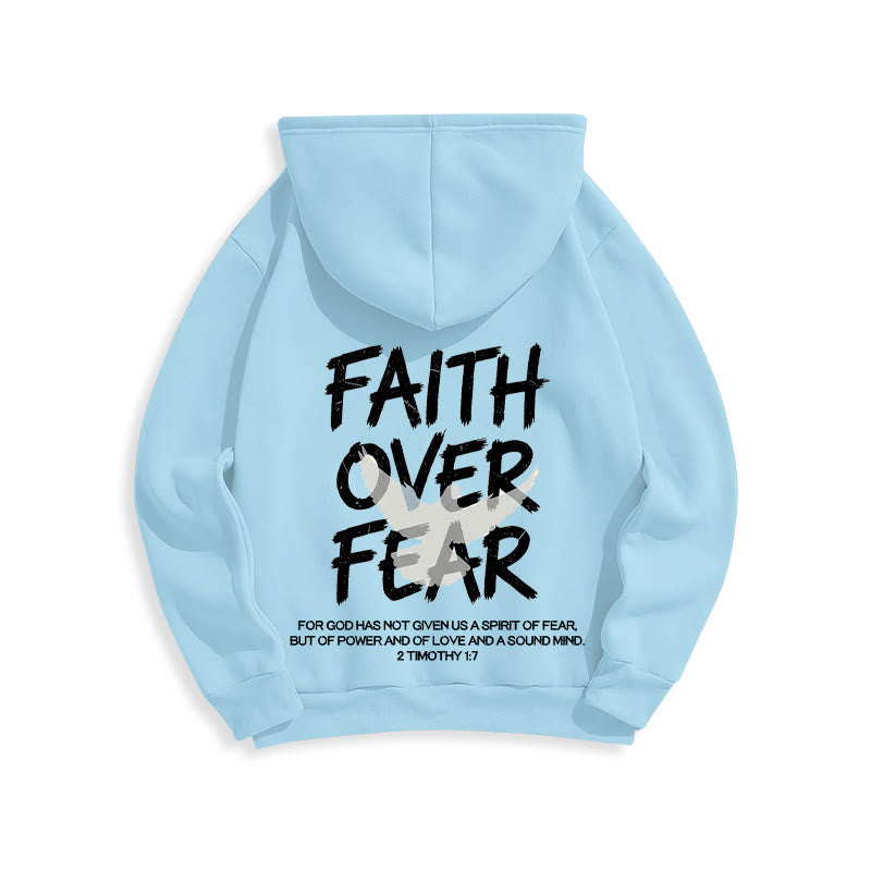 Christianartworkshop Faith Over Fear 2 Timothy 1:7 Fleece Lined Polyester Hoodie - image 20