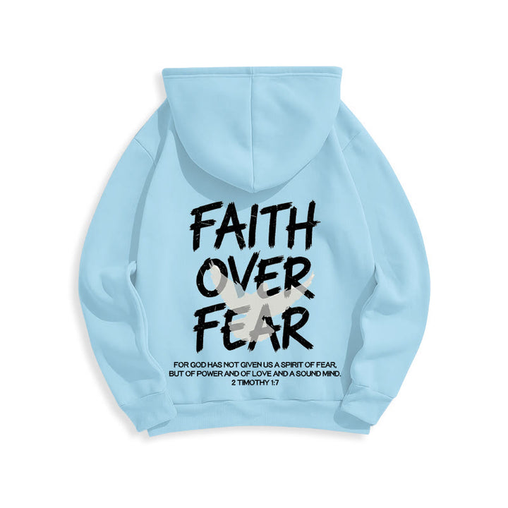 Christianartworkshop Faith Over Fear 2 Timothy 1:7 Fleece Lined Polyester Hoodie - image 20