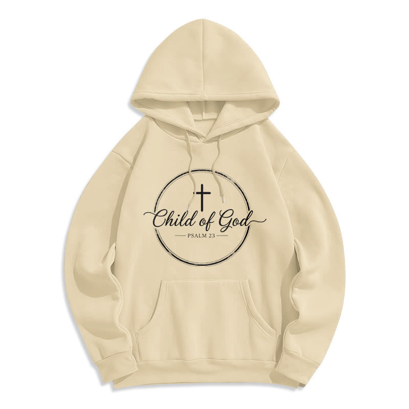 Christianartworkshop Child of God Psalm 23 Fleece Lined Polyester Hoodie - Beige - 2XL - image 0