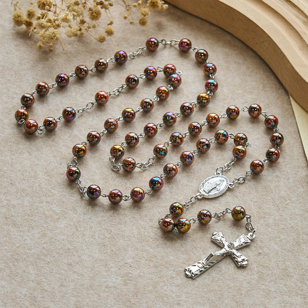 Christianartworkshop Iridescent Acrylic Faith Rosary: Luminous Comfort with Sacred Symbolism - image 1
