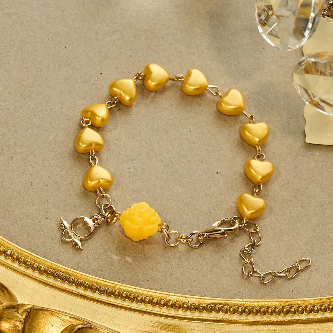 Christianartworkshop Yellow Heart Bead Rosary & Bracelet Set: Tender Companion of Daily Grace - image 8