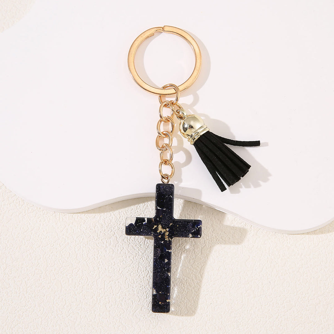 Christianartworkshop Resin Cross with Heart-Accent Faith Keychains: Tender Joy for All - Black-2 - image 11