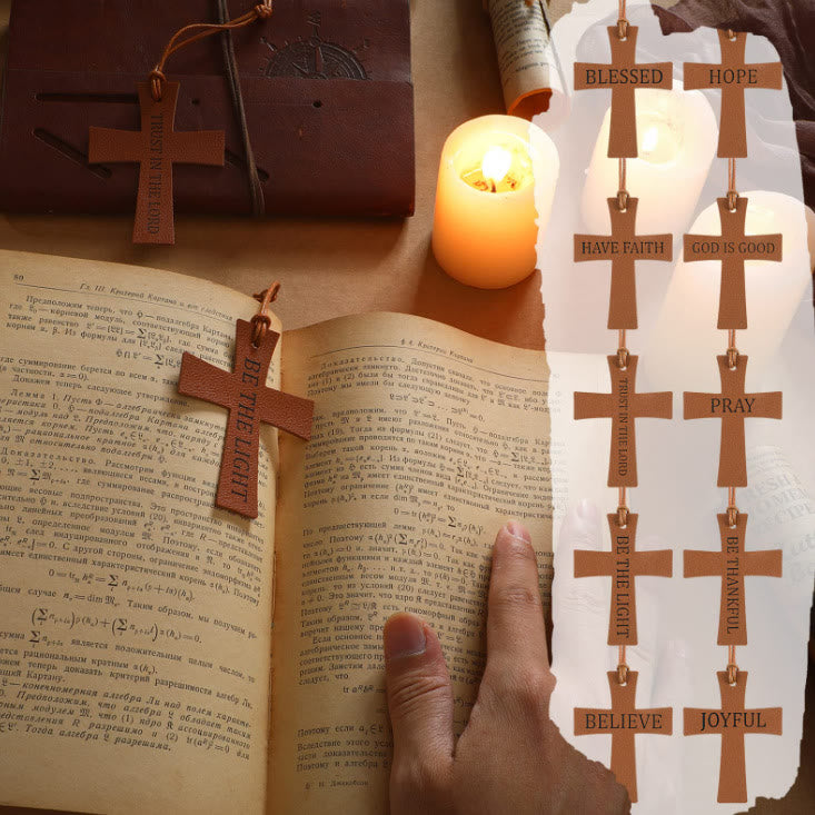 Christianartworkshop Meaningful Phrase Leather Bible Bookmarks: Quiet Reminder of Gentle Hope - GOD IS GOOD - image 1