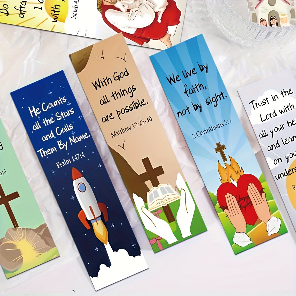 Christianartworkshop Bible Verse & Illustration Bookmarks Set of 30: Gentle Encouragement for Readers - image 9