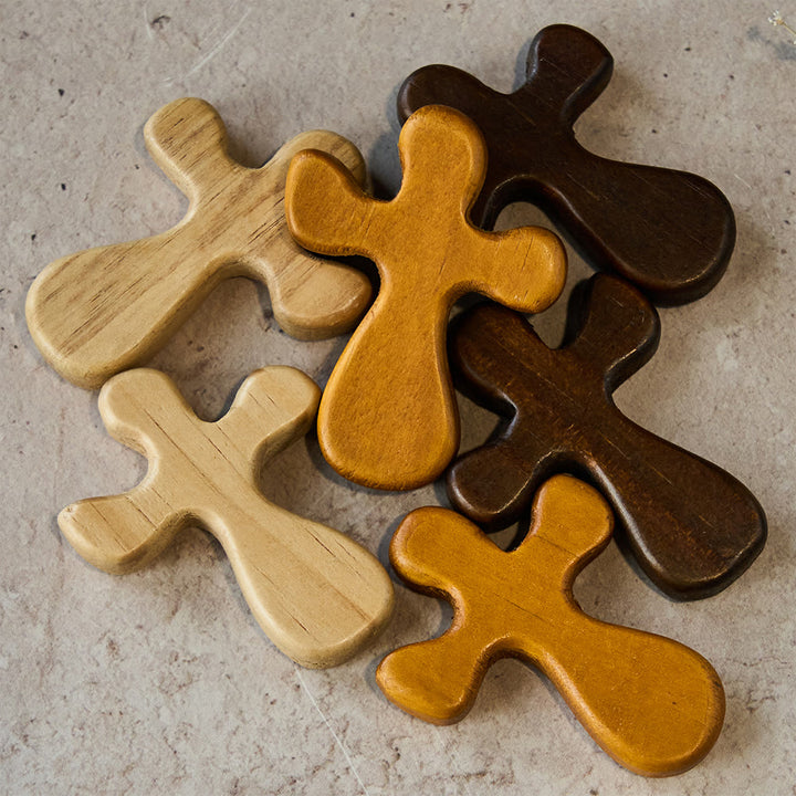 Christianartworkshop Six-Piece Wood Pocket Cross Set: His Grace On-the-Go - 6pcs/set (2 for each color) - image 0