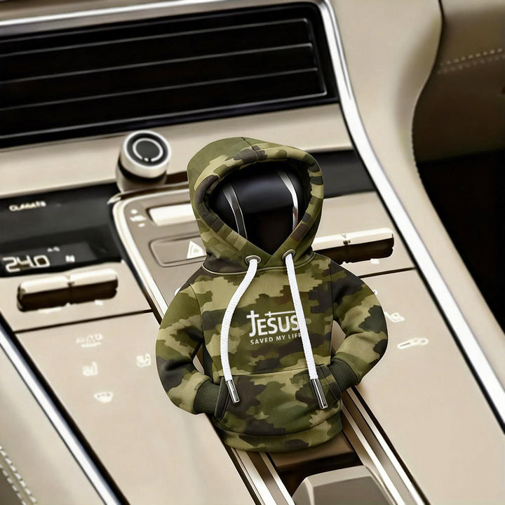 Christianartworkshop Jesus Saved My Life Hoodie Car Shift Cover: A Bold Statement of Faith - Camo - image 10