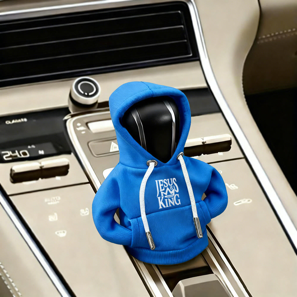 Christianartworkshop Jesus Is My King Hoodie Car Shift Cover: A Royal Proclamation - Sky Blue - image 0